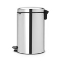 Cos de gunoi cu pedala, Brabantia, NewIcon Brilliant Metal Bucket, 20 L, 38x29x46.7 cm, otel, argintiu