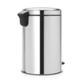 Cos de gunoi cu pedala, Brabantia, NewIcon Brilliant Metal Bucket, 20 L, 38x29x46.7 cm, otel, argintiu