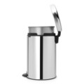 Cos de gunoi cu pedala, Brabantia, NewIcon Brilliant Metal Bucket, 20 L, 38x29x46.7 cm, otel, argintiu