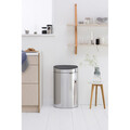 Cos de gunoi cu soft touch, Brabantia, Touch New, 40 L, 30.2x43.5x72.7 cm, otel, argintiu