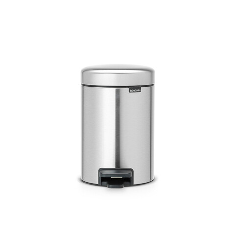 Cos de gunoi cu pedala, Brabantia, NewIcon Fingerprint Proof, 3 L, 23.5x16.8x26.4 cm, otel, argintiu