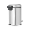 Cos de gunoi cu pedala, Brabantia, NewIcon Fingerprint Proof, 3 L, 23.5x16.8x26.4 cm, otel, argintiu