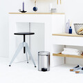 Cos de gunoi cu pedala, Brabantia, NewIcon Fingerprint Proof, 3 L, 23.5x16.8x26.4 cm, otel, argintiu