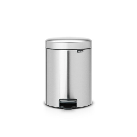 Cos de gunoi cu pedala, Brabantia, NewIcon Fingerprint Proof, 5 L, 27.2x20.5x29.1 cm, otel, argintiu