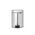 Cos de gunoi cu pedala, Brabantia, NewIcon Fingerprint Proof, 5 L, 27.2x20.5x29.1 cm, otel, argintiu