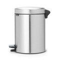 Cos de gunoi cu pedala, Brabantia, NewIcon Fingerprint Proof, 5 L, 27.2x20.5x29.1 cm, otel, argintiu