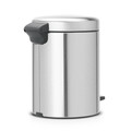 Cos de gunoi cu pedala, Brabantia, NewIcon Fingerprint Proof, 5 L, 27.2x20.5x29.1 cm, otel, argintiu