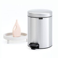 Cos de gunoi cu pedala, Brabantia, NewIcon Fingerprint Proof, 5 L, 27.2x20.5x29.1 cm, otel, argintiu