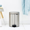 Cos de gunoi cu pedala, Brabantia, NewIcon Fingerprint Proof, 5 L, 27.2x20.5x29.1 cm, otel, argintiu
