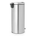 Cos de gunoi cu pedala, Brabantia, NewIcon Fingerprint Proof, 30 L, 38x29.3x67.9 cm, otel, argintiu