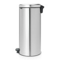 Cos de gunoi cu pedala, Brabantia, NewIcon Fingerprint Proof, 30 L, 38x29.3x67.9 cm, otel, argintiu