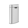 Cos de gunoi cu soft touch, Brabantia, Touch New Matt Fingerprint Proof, 23+10 L, 30.5x43.5x72.5 cm, otel, argintiu