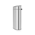 Cos de gunoi cu soft touch, Brabantia, Touch New Matt Fingerprint Proof, 23+10 L, 30.5x43.5x72.5 cm, otel, argintiu