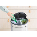 Cos de gunoi cu soft touch, Brabantia, Touch New Matt Fingerprint Proof, 23+10 L, 30.5x43.5x72.5 cm, otel, argintiu