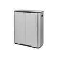 Cos de gunoi cu pedala, Brabantia, Bo Pedal, 2x30 L, 36.3x54.1x65.2 cm, otel, argintiu