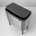 Cos de gunoi cu soft touch, Brabantia, Bo Touch Matt Fingerprint Proof, 36 L, 31.2x54x68 cm, otel, argintiu