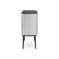 Cos de gunoi cu soft touch, Brabantia, Bo Touch Matt Fingerprint Proof, 11/23 L, 31.2x54x68 cm, otel, argintiu