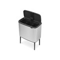 Cos de gunoi cu soft touch, Brabantia, Bo Touch Matt Fingerprint Proof, 3x11 L, 31.2x54x68 cm, otel, argintiu