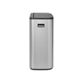Cos de gunoi cu soft touch, Brabantia, Bo Touch Matt Fingerprint Proof, 2x30 L, 31.2x54.5x65.6 cm, otel, argintiu
