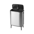 Cos de gunoi cu soft touch, Brabantia, Bo Touch Matt Fingerprint Proof, 60 L, 31.2x54.5x81.5 cm, otel, argintiu