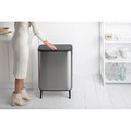 Cos de gunoi cu soft touch, Brabantia, Bo Touch Matt Fingerprint Proof, 60 L, 31.2x54.5x81.5 cm, otel, argintiu