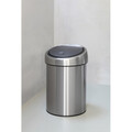 Cos de gunoi cu soft touch, Brabantia, Matt Steel Fingerprint Proof, 3 L, cu fixare pe perete, 18.4x18x28 cm, otel, argintiu