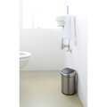 Cos de gunoi cu soft touch, Brabantia, Matt Steel Fingerprint Proof, 3 L, cu fixare pe perete, 18.4x18x28 cm, otel, argintiu