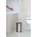 Cos de gunoi cu soft touch, Brabantia, Matt Steel Fingerprint Proof, 3 L, cu fixare pe perete, 18.4x18x28 cm, otel, argintiu