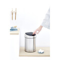 Cos de gunoi cu soft touch, Brabantia, Matt Steel Fingerprint Proof, 3 L, cu fixare pe perete, 18.4x18x28 cm, otel, argintiu
