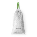 Set 10 saci de gunoi, Brabantia, PerfectFit, marimea G, 23-30 L, nailon, alb