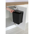 Cos de gunoi pentru dulap, Brabantia, Black, 10 L, 21.2x25.7x33 cm, otel, negru
