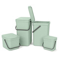 Cos de gunoi, Brabantia, Sort&Go, 3 L, 13.9x18.8x18.1 cm, polipropilena, verde jad