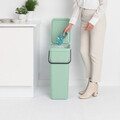 Cos de gunoi, Brabantia, Sort&Go, 40 L, 34.5x26.8x62 cm, polipropilena, verde jad