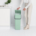 Cos de gunoi, Brabantia, Sort&Go, 40 L, 34.5x26.8x62 cm, polipropilena, verde jad