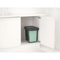 Cos de gunoi incorporat, Brabantia, Sort&Go, 2x15 L, 48.1x31.9x43.1 cm, polipropilena, gri inchis/verde jad
