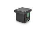 Cos de gunoi incorporat, Brabantia, Sort&Go, 2x10 L+20 L, 48.1x40.4x39.6 cm, polipropilena, gri inchis/verde jad