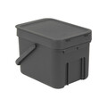 Cos de gunoi, Brabantia, Sort&Go, 6 L, 24.5x20x18.1 cm, polipropilena, gri
