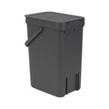 Cos de gunoi, Brabantia, Sort&Go, 12 L, 24.9x20x35.1 cm, polipropilena, gri