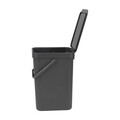 Cos de gunoi, Brabantia, Sort&Go, 12 L, 24.9x20x35.1 cm, polipropilena, gri