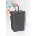 Cos de gunoi, Brabantia, Sort&Go, 12 L, 24.9x20x35.1 cm, polipropilena, gri