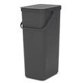 Cos de gunoi, Brabantia, Sort&Go, 40 L, 34.5x26.8x62 cm, polipropilena, gri