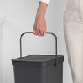 Cos de gunoi, Brabantia, Sort&Go, 40 L, 34.5x26.8x62 cm, polipropilena, gri