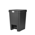 Cos de gunoi cu pedala, Brabantia, StepUp, 25 L, 35.2x28x40.9 cm, polipropilena, gri inchis