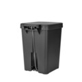 Cos de gunoi cu pedala, Brabantia, StepUp, 25 L, 35.2x28x40.9 cm, polipropilena, gri inchis