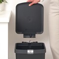 Cos de gunoi cu pedala, Brabantia, StepUp, 25 L, 35.2x28x40.9 cm, polipropilena, gri inchis