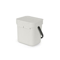 Cos de gunoi, Brabantia, Sort&Go, 3 L, 13.9x18.8x18.1 cm, polipropilena, gri deschis