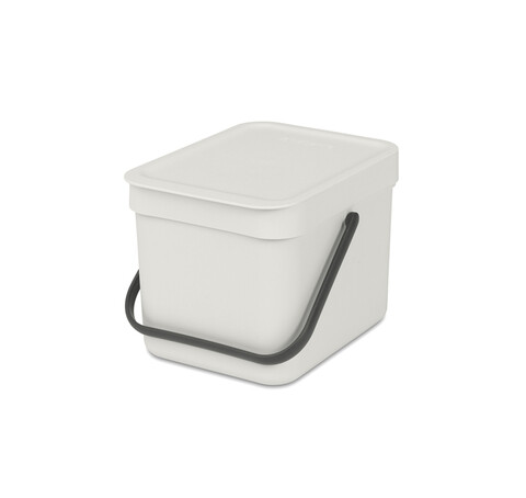 Cos de gunoi, Brabantia, Sort&Go, 6 L, 24.5x20x18.1 cm, polipropilena, gri deschis