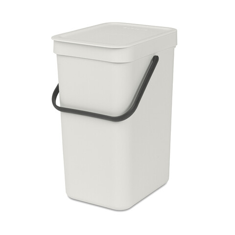 Cos de gunoi, Brabantia, Sort&Go, 12 L, 24.9x20x35.1 cm, polipropilena, gri deschis