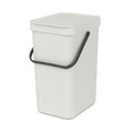 Cos de gunoi, Brabantia, Sort&Go, 12 L, 24.9x20x35.1 cm, polipropilena, gri deschis
