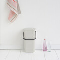 Cos de gunoi, Brabantia, Sort&Go, 12 L, 24.9x20x35.1 cm, polipropilena, gri deschis